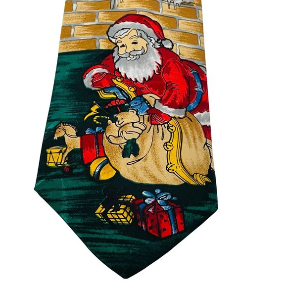 Roda Syglet Exclusive Christmas Silk Tie Santa Design 57"-60" - Picture 4 of 6